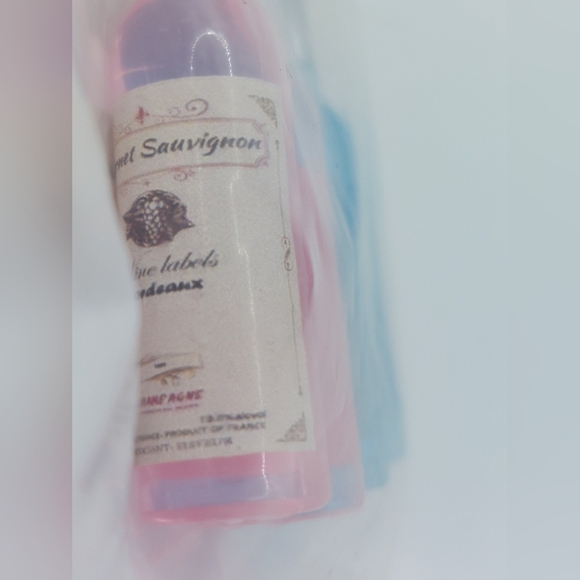 Wine Bottle Dangle Earrings. 2 Pack Pink and Blue with Silver hooks - Picture 5 of 7